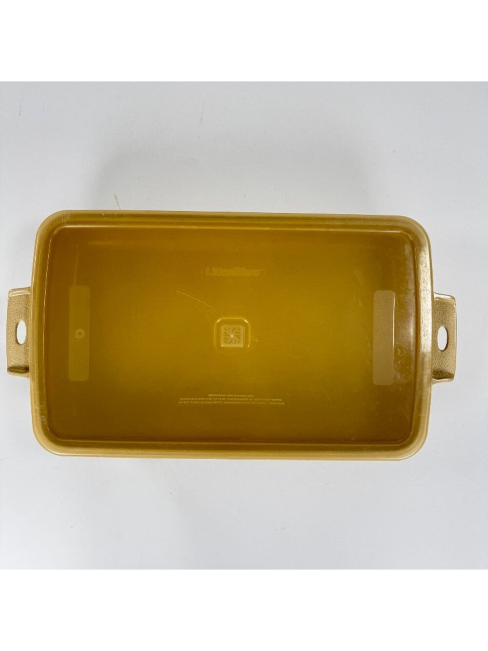 LittonWare Microwave Browning Dish W/Lid Model P/N 38810 13" Rectangular Beige